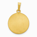 14K Yellow Gold Polished and Satin St Theresa Medal Hollow Pendant - Product Photo