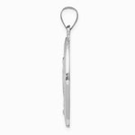 14K White Gold Polished/Satin Miraculous Medal Hollow Pendant - Product Photo