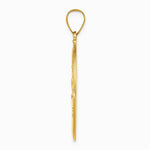 14K Yellow Gold Polished and Satin St Christopher Medal Hollow Pendant - Product Photo