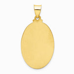 14K Yellow Gold Polished and Satin St Christopher Medal Hollow Pendant - Product Photo