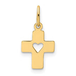 14k Polished Cross with Heart Pendant - Product Photo