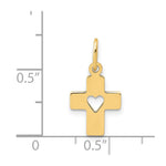 14k Polished Cross with Heart Pendant - Product Photo