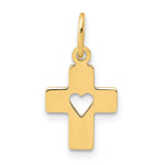 14k Polished Cross with Heart Pendant - Product Photo