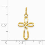 10K / 14K Yellow Gold Polished Cross Pendant - Product Photo