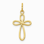 10K / 14K Yellow Gold Polished Cross Pendant - Product Photo