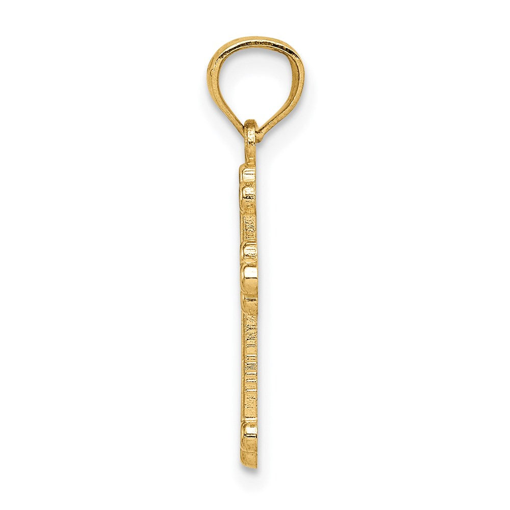 14k Gold Polished Small Budded Cross - Product Photo
