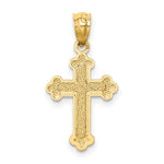 14k Gold Polished Small Budded Cross - Product Photo