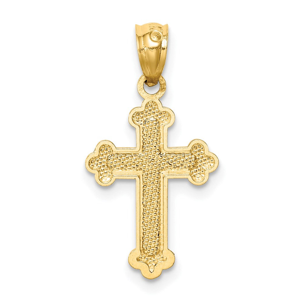 14k Gold Polished Small Budded Cross - Product Photo