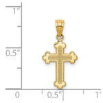 14k Gold Polished Small Budded Cross - Product Photo