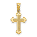 14k Gold Polished Small Budded Cross - Product Photo