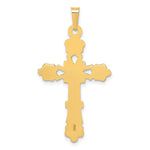 14K Yellow Gold Polished Budded Cross Pendant - Product Photo