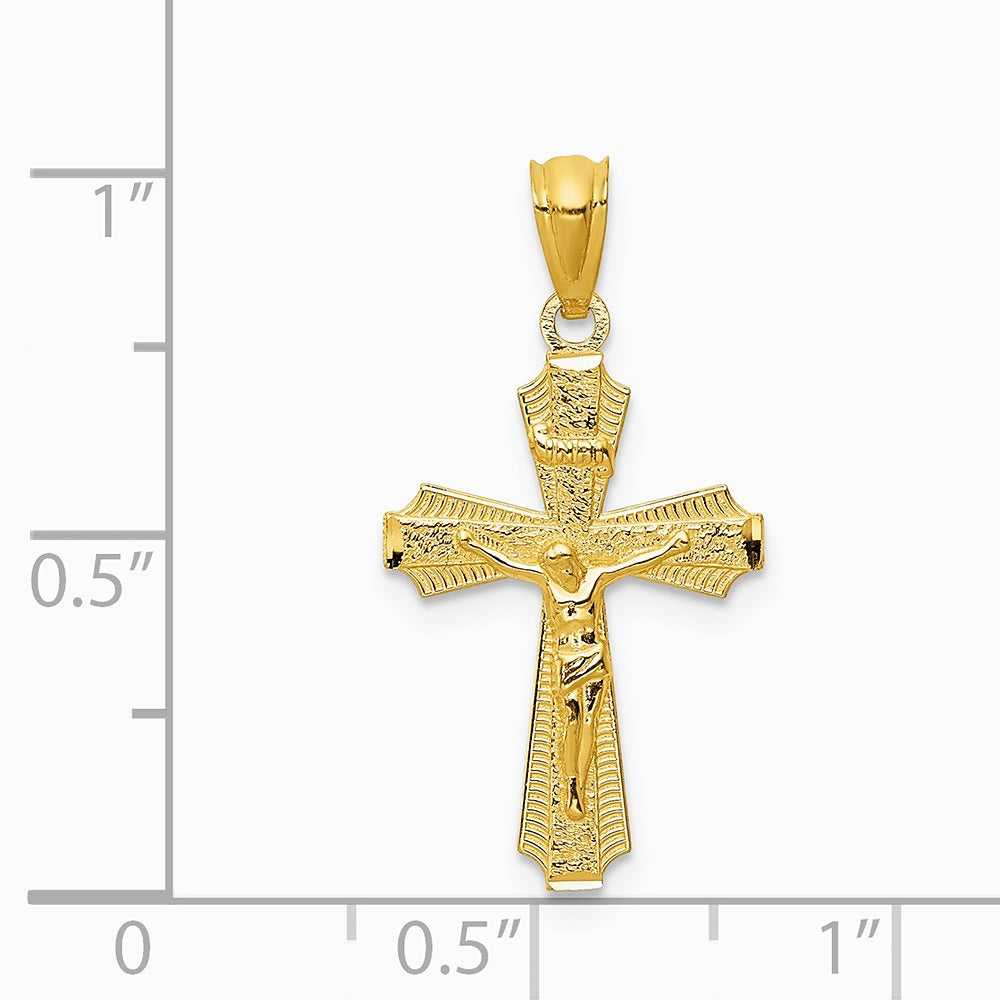 14K Yellow Gold Gold Polished Small Passion Crucifix Pendant - Product Photo