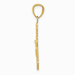 14K Yellow Gold Gold Polished INRI Small Crucifix Pendant - Product Photo
