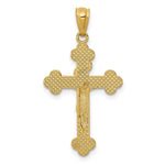 14k Gold Polished INRI Medium Crucifix Pendant - Product Photo