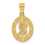 14k Gold Polished St Christopher Pendant - Product Photo