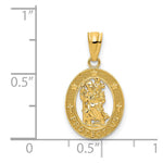 14k Gold Polished St Christopher Pendant - Product Photo