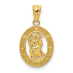 14k Gold Polished St Christopher Pendant - Product Photo