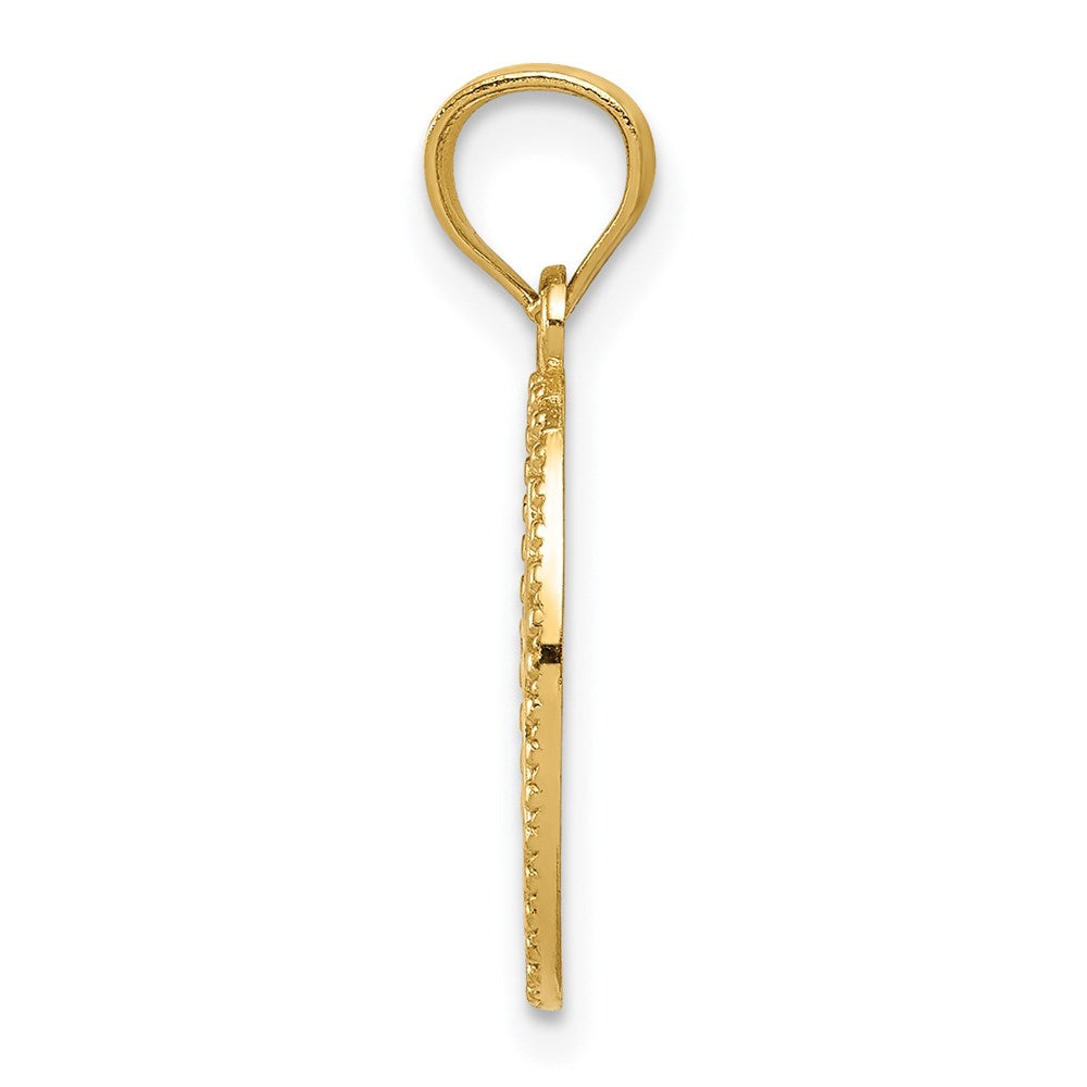 14k Gold Polished Small Cross Medal Pendant - Product Photo
