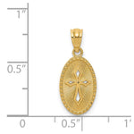 14k Gold Polished Small Cross Medal Pendant - Product Photo