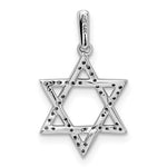 14k White Gold Diamond Star of David Pendant - Product Photo