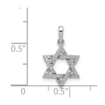 14k White Gold Diamond Star of David Pendant - Product Photo