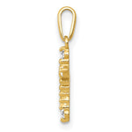 14k Polished Beaded CZ Cross Charm - Product Photo