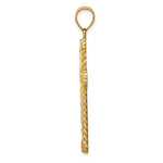 14K Yellow Gold Diamond-cut Cross Pendant - Product Photo