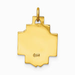 14K Yellow Gold Hollow Polished/Satin Small Jesus Cross Medal - Product Photo