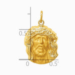 14K Yellow Gold Hollow Polished/Satin Medium Jesus Medal - Product Photo