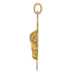 14K Yellow Gold Hollow Polished/Satin Medium Jesus Medal Cross - Product Photo