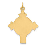 14K Yellow Gold Hollow Polished/Satin Medium Jesus Medal Cross - Product Photo