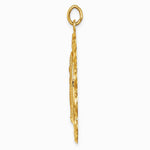 14K Yellow Gold Solid Polished/Satin Fancy Pierced Oval Miraculous Medal - Product Photo