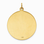 14K Yellow Gold Solid Polished/Satin Large Round St. Christopher Medal - Product Photo