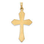 14k Hollow Polished Fleur de Lis Cross - Product Photo