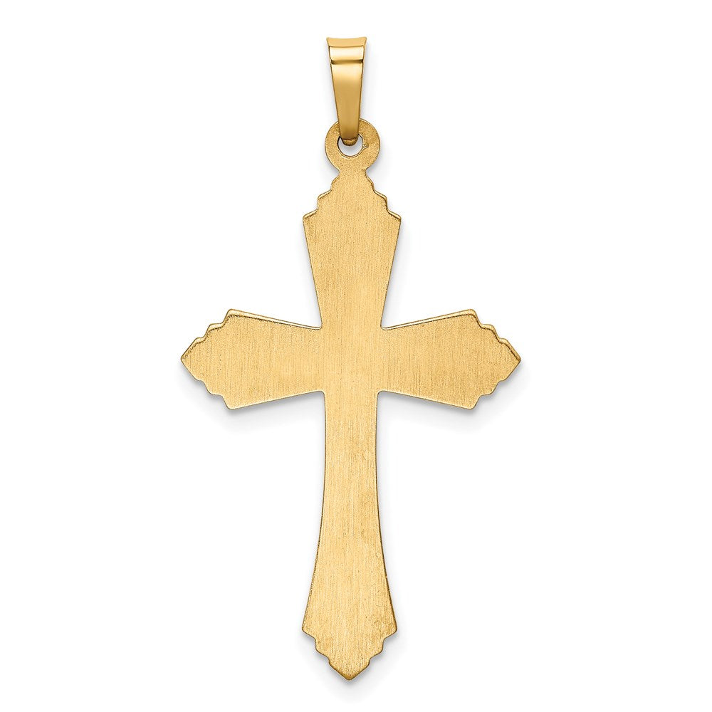 14k Hollow Polished Fleur de Lis Cross - Product Photo