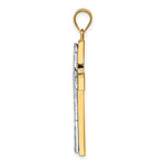 14K Two-tone Polished & Diamond-cut Cross Pendant - Product Photo