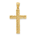 10K / 14K Yellow Gold Nugget Cross Pendant - Product Photo