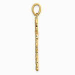 10K / 14K Yellow Gold Nugget Cross Pendant - Product Photo