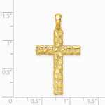 10K / 14K Yellow Gold Nugget Cross Pendant - Product Photo