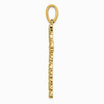 10K / 14K Yellow Gold Nugget Cross Pendant - Product Photo