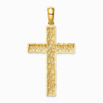 10K / 14K Yellow Gold Nugget Cross Pendant - Product Photo