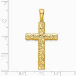 10K / 14K Yellow Gold Nugget Cross Pendant - Product Photo