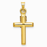 14K Yellow Gold Hollow Crucifix Pendant - Product Photo