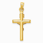14K Yellow Gold Hollow Crucifix Pendant - Product Photo