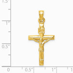 14K Yellow Gold Hollow Crucifix Pendant - Product Photo