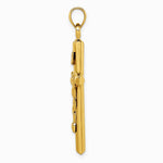 14K Yellow Gold Hollow Crucifix Pendant - Product Photo
