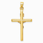 14K Yellow Gold Hollow Crucifix Pendant - Product Photo