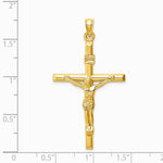 14K Yellow Gold Hollow Crucifix Pendant - Product Photo