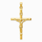 14K Yellow Gold Hollow Crucifix Pendant - Product Photo