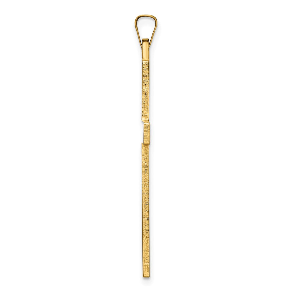 14K Yellow Gold Polished Solid Cross Pendant - Product Photo